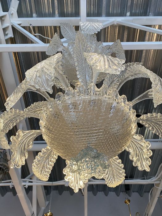 Monumentalny Zyrandol w calosci ze szkla Murano w stylu Mid Century