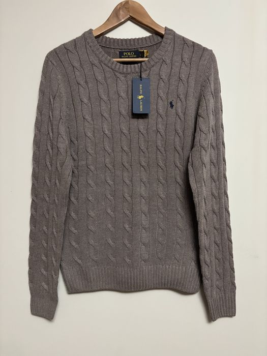 Kawowy sweter męski Polo Ralph Lauren 100% bawełna rozmiar S