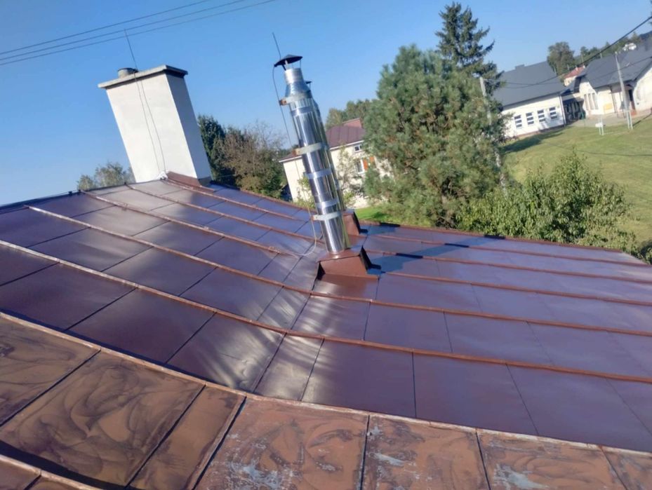 Malowanie dachów,mycie elewacji,remont komina, montaż podbitki oraz sn