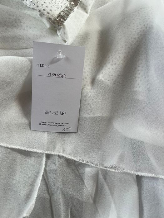 Elegancka Sukienka Dla Druhny Jasmina,biel 134/140,NR 138