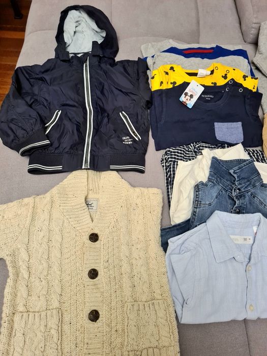 Paka ubrań rozmiar 92, 98 + kurtka zimowa