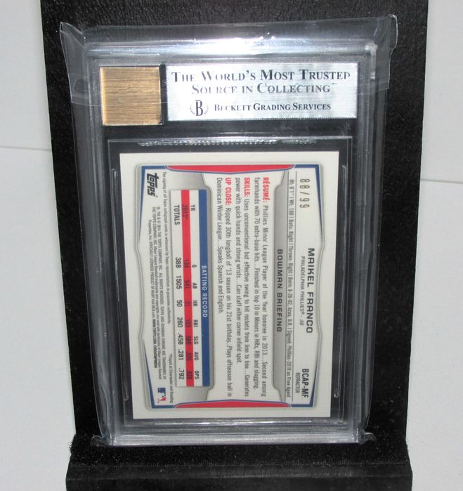 "Maikel Franco" Beckett Autograph 10 - Numbered Card 88/99