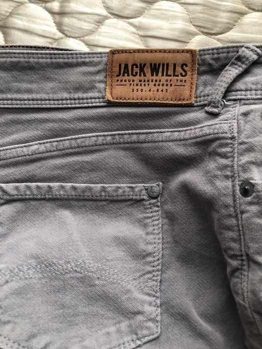 Męskie spodnie Jack Wills – Szare Sztruksy W32 L32
