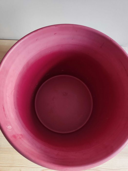 Donica doniczka ceramiczna odcień bordowy fi 29 cm