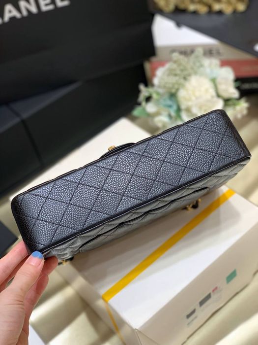 Сумка Chanel classic flap bag 25 см повний комплект бутика шкіра икра