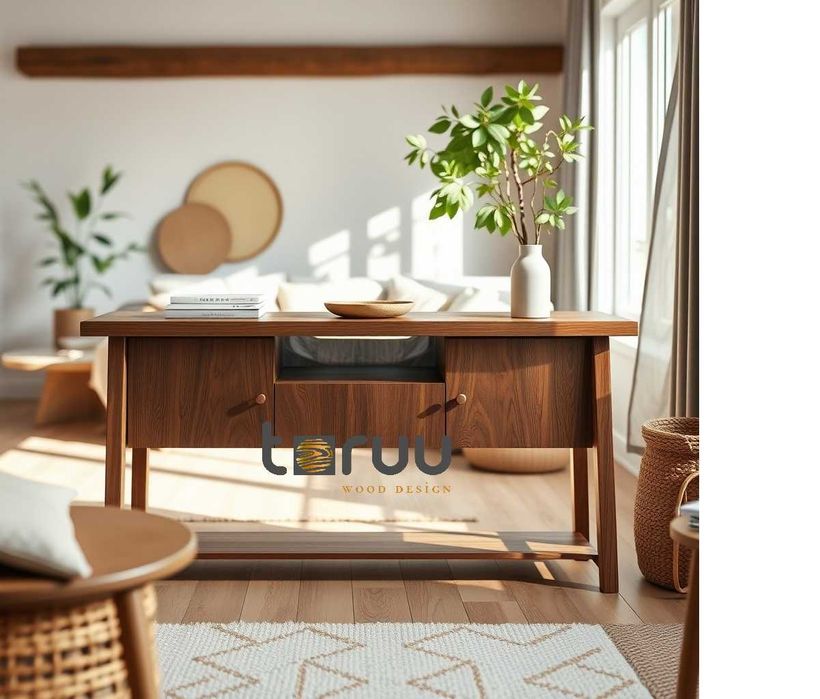 Consola/ Móvel Entrada em Carvalho e/ou Nogueira Verniz Mate