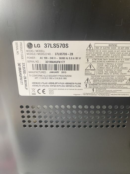 Telewizor LG 37 cali 37LS570S sprawny