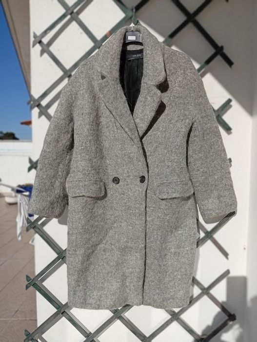 Casaco Comprido Cinza – Zara | Tamanho M
