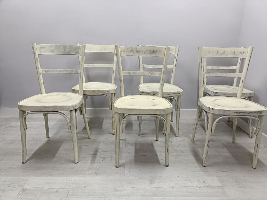 Drewniane krzesła Thonet Fameg decoupage dostępne 7szt