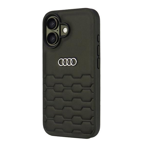 Audi Synthetic Leather iPhone 16 6.1"czarny/black hardcase AU-TPUPCI