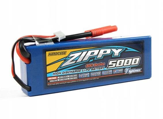 Akumulator LiPo Zippy Hardcase 5000mAh 2S 30C HXT 4mm Auto RC