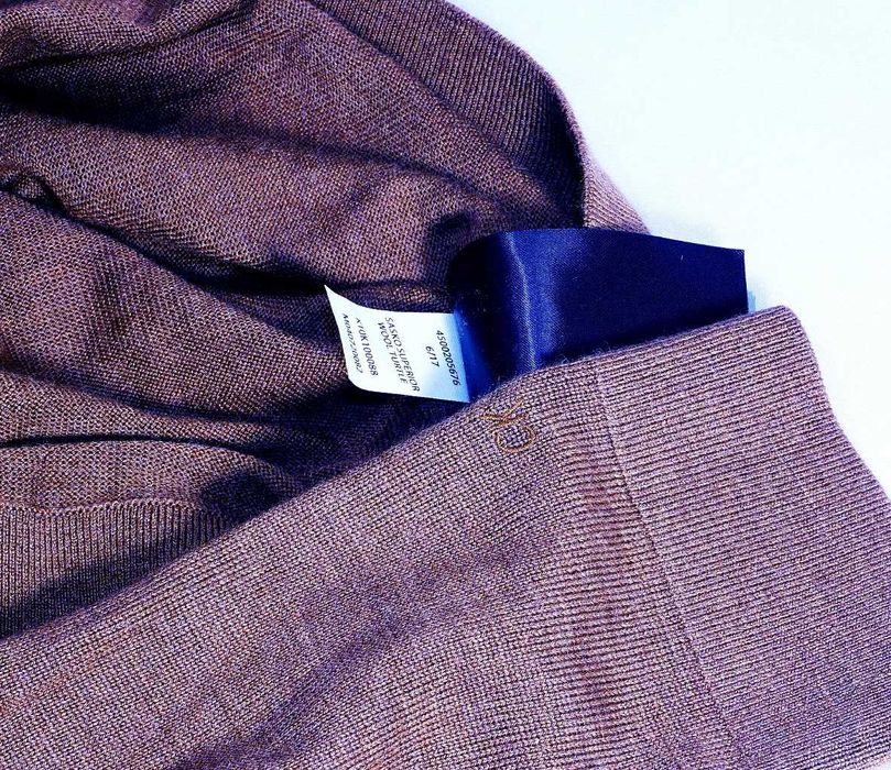 CALVIN KLEIN golf sweter M brązowy merino jedwabisty CK smedley hugo