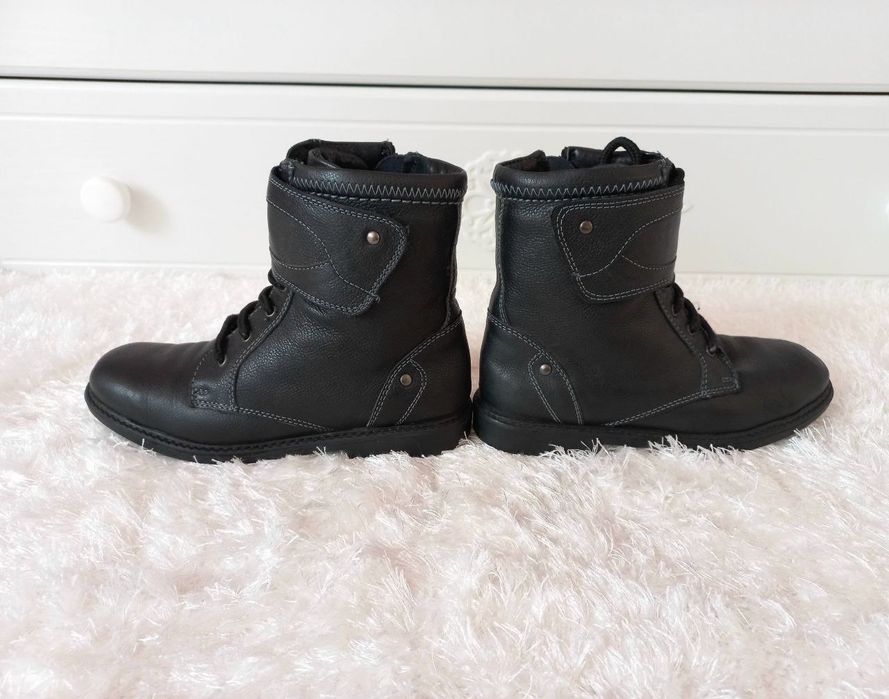 Демісезонні ботинки чоботи сапоги натуральна шкіра чорні для дівчинки