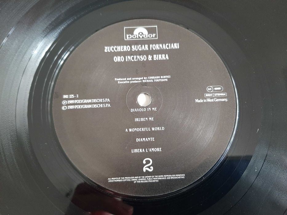 Zucchero - Oro Incenso & Birra - Europa - Vinil LP