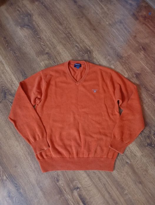 Sweter męski GANT v-neck bawełniany Old Money L