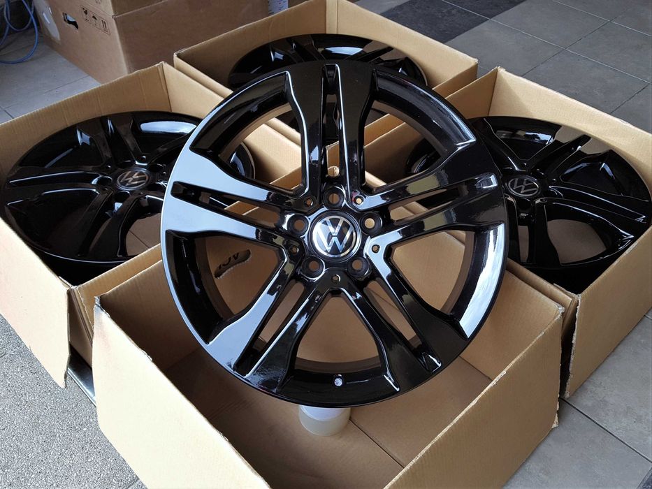 Alufelgi 18 5x112 VW Golf Passat Touran Caddy Jetta T-Roc Czarne 602#