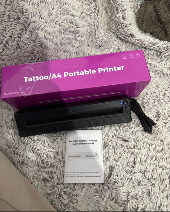 Impressora térmica A4 e tatuagem nova
