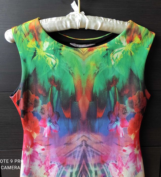 Sukienka roz. 38 etniczny wzór A WEAR elastyczna seksowna NOWA