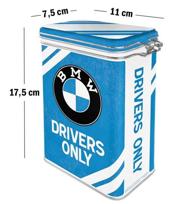 Caixa em Lata - Estilo Retro - Tema BMW - 1,3Lt de capacidade