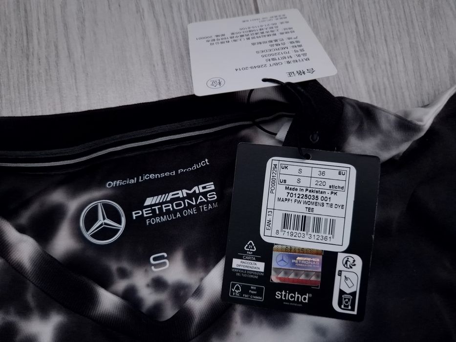 Koszulka damska Mercedes AMG Petronas Formula One Team, Tie Dye, F1, S