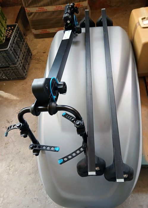 Mala Tejadilho 240L, Barras ORIGINAIS HONDA, Suporte PARA 2 BICICLETAS