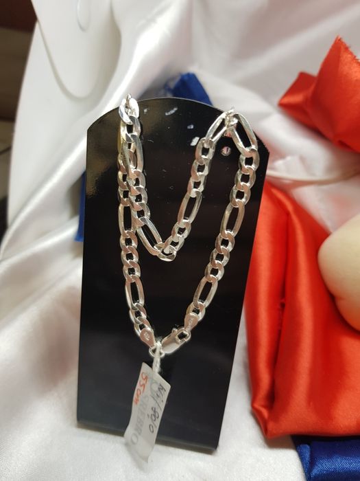 Srebrny łańcuszek splot Figaro srebro 925 długość 55cm