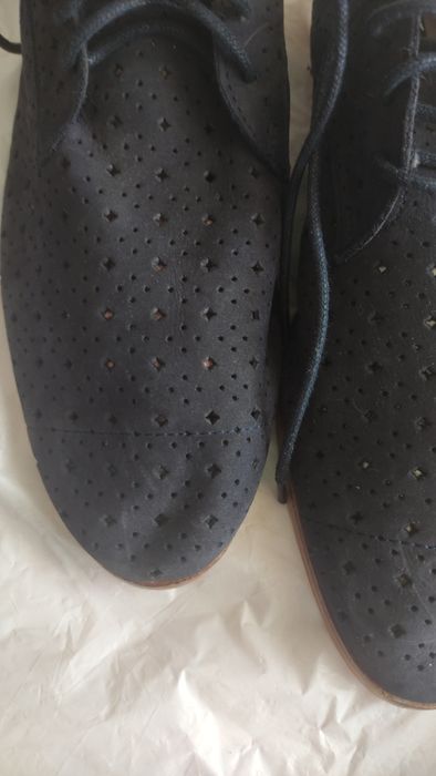 туфли летние замш - мокасины с перфорацией 41р.