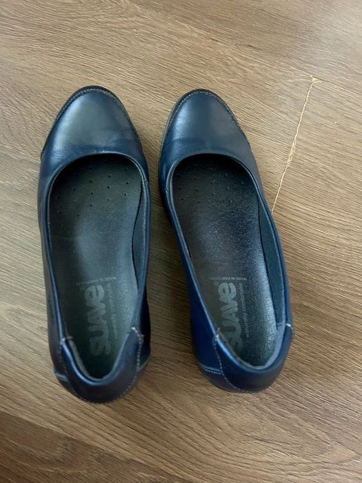 Ціна огонь! Шкіряні туфлі Suave (Made in Portugal) на стійкому підборі, р.37