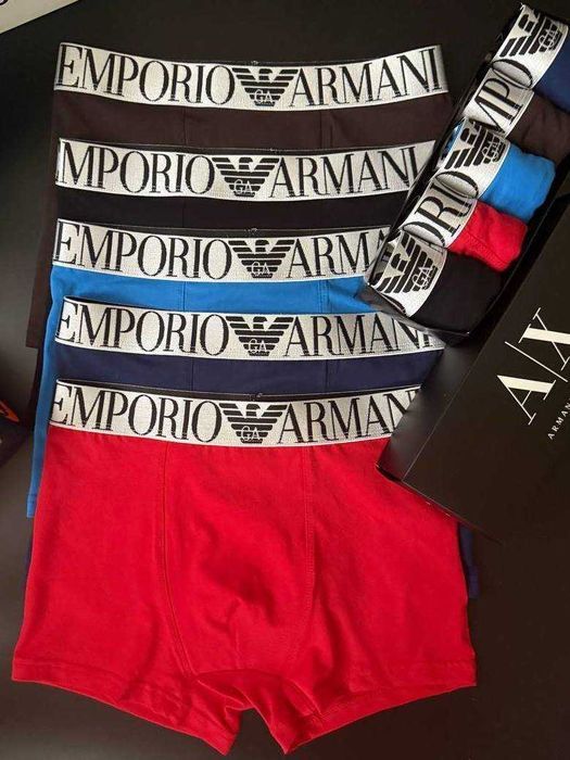Чоловічі боксери Армані. Мужские класические черные трусы, хлопок