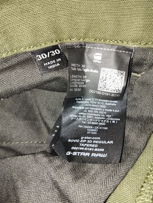 Spodnie męskie bojówki G-star Raw 30/30 M