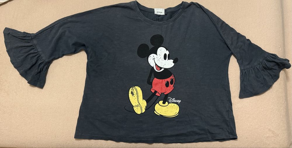 Стильный лонгслив реглан с Мики Маусом Дисней Next на 9 лет 134 размер