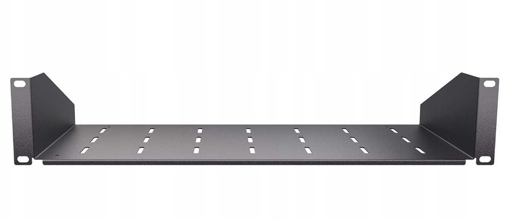 Półka RACK Eco stała czarna 19" 2U 220 mm Perforowana jakość StalFlex