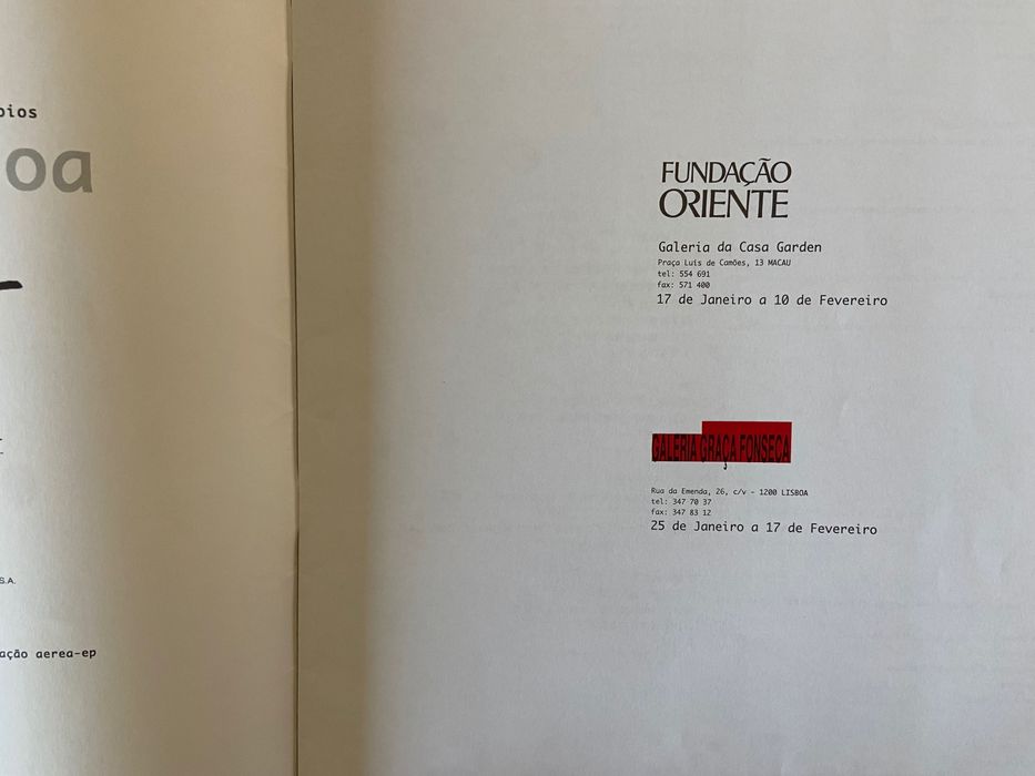 Catálogos Fundação Oriente