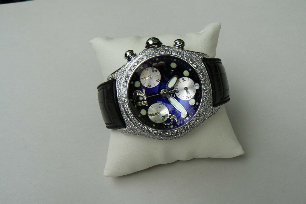 Corum Bubble Chronograph XL 45mm diamenty brylanty spinki graham ebel