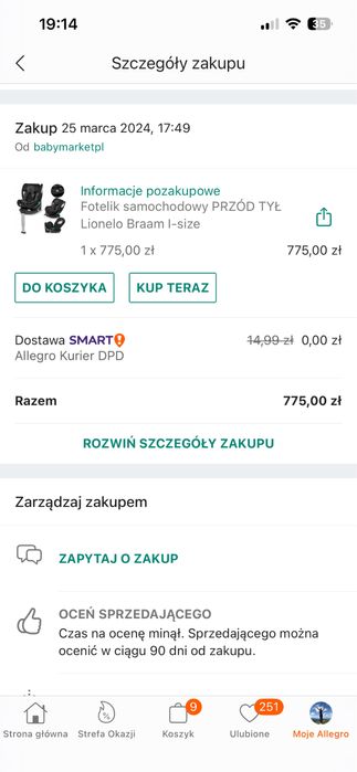 Fotelik lionelo braam 360° stan idelany