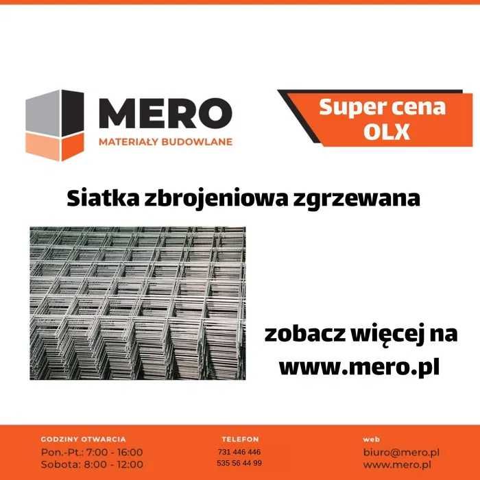Siatka zbrojeniowa mata zgrzewana fi 6mm 2mm - 12mm