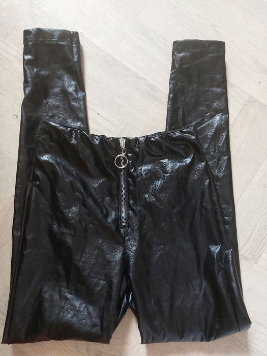 Legginsy spodnie zamek lateks m