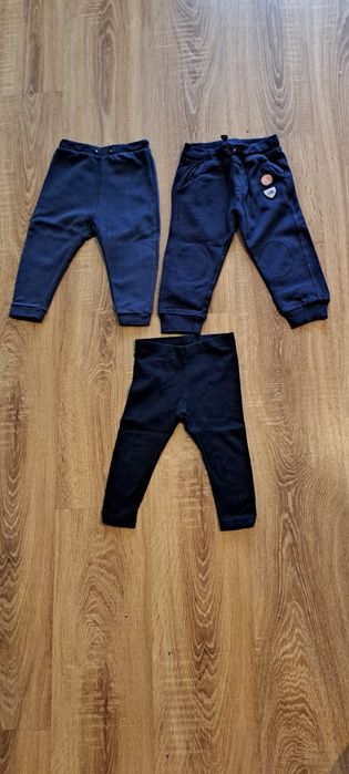 Zestaw spodnie, dresy, leginsy, granatowe, 80-86, Zara baby