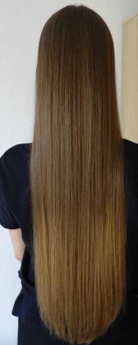 Włosy słowiańskie naturalne na perukę 41 cm jasny brąz błyszczące