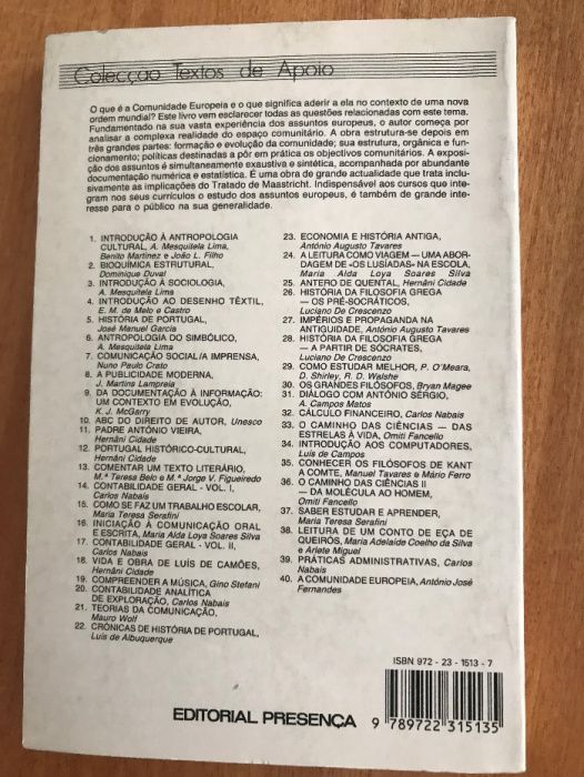 Livro "A Comunidade Europeia" de António José Fernandes