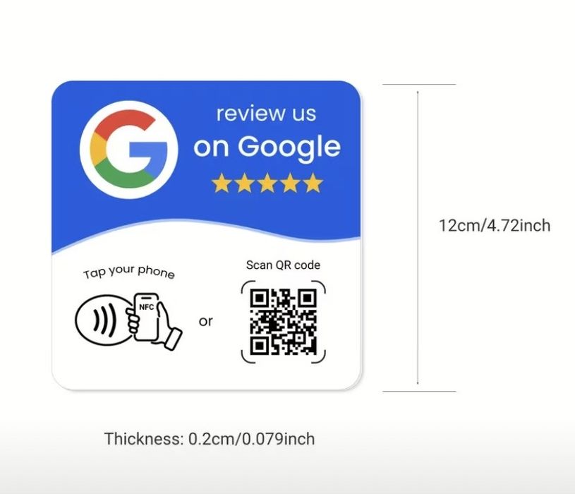 Placa NFC + QR Code para Avaliações Google – Receba Mais Reviews