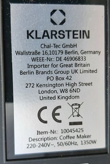 Кофеварка Klarstein Espressionata Evo 19 бар