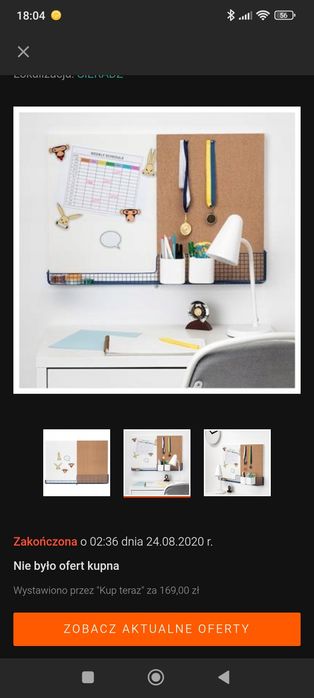 Tablica korkowa magnetyczna IKEA z półką