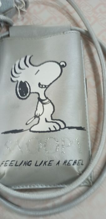 Women'Secret - Bolsa P/ telemóvel Prateada do Snoopy - Nova - 24h
