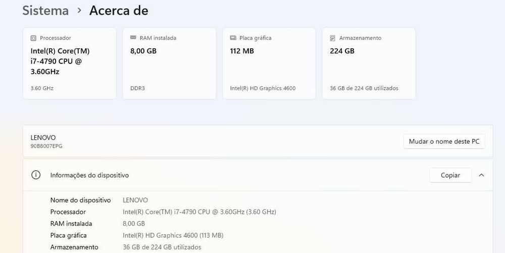 Pc i7-4790 8GB RAM 240GB SSD