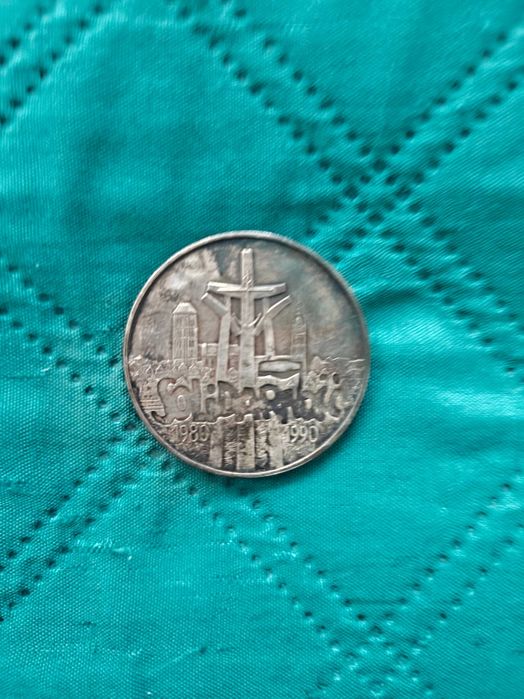 moneta srebrna 100 tys zł Solidarność z 1990