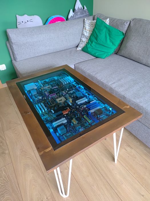 Stolik kawowy LED loft nowoczesny