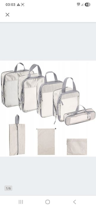 8Pcs Compression Packing Cubes for Daily Storage Outdoor Camping beige