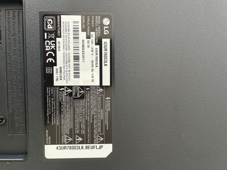 Telewizor LG 43’’UHD