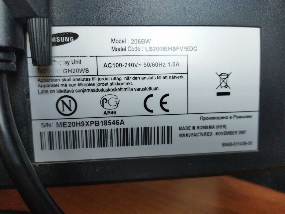 Монитор Samsung 206bw